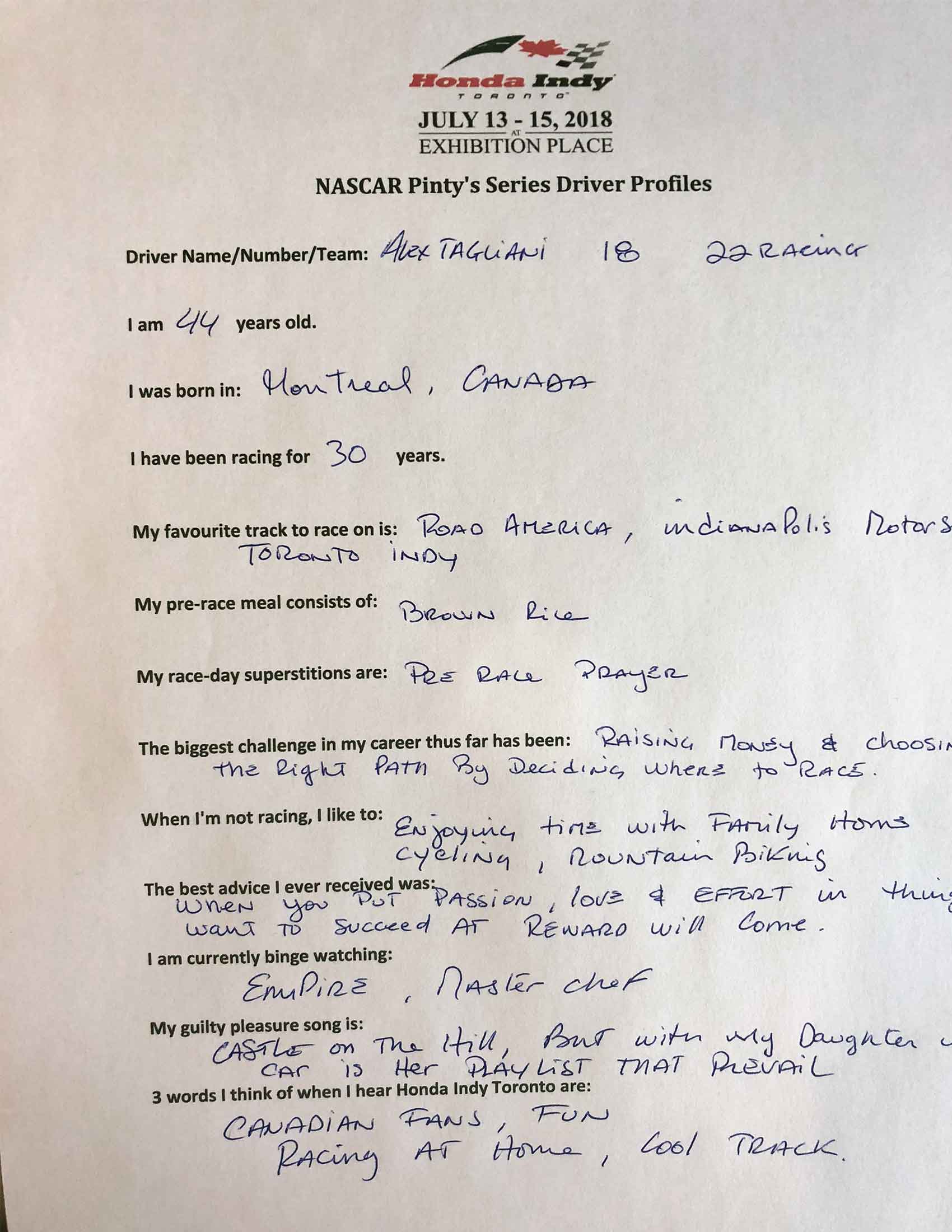 Alex Tagliani Profile