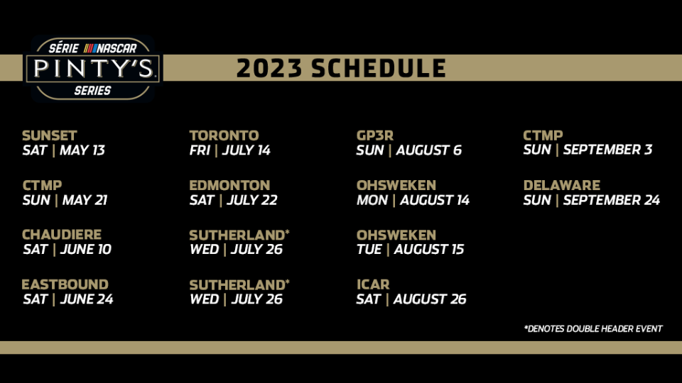 NASCAR Announces Pinty’s Series Schedule for Historic 2023 Season