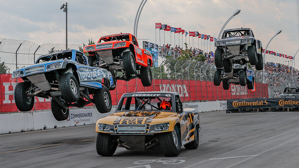 Stadium SUPER Trucks on track at the Honda Indy Toronto