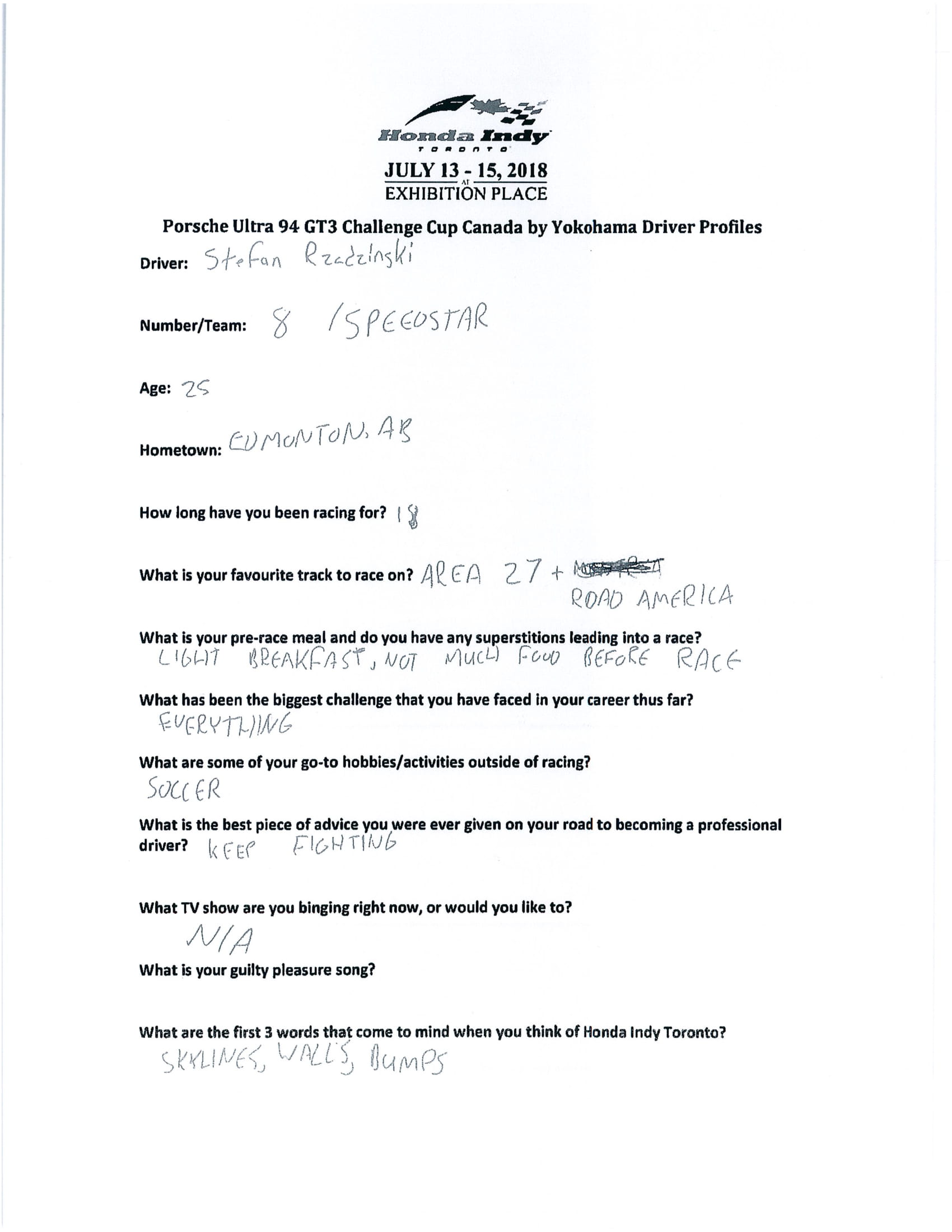 Porsche GT3 Cup Profile: Stefan Rzadzinski